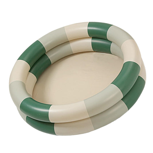 Inflatable Baby Retro Swimming Pool Family Cute Style Thickened Water Pool for Kids Indoor Outdoor Play (Green Stripe)