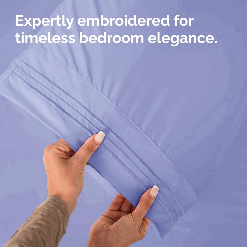 Queen Pillow Cases by [Brand Name] - Ultra Soft Hotel Quality Covers | Wrinkle-Free & Stain Resistant - Lavender, Set of 2