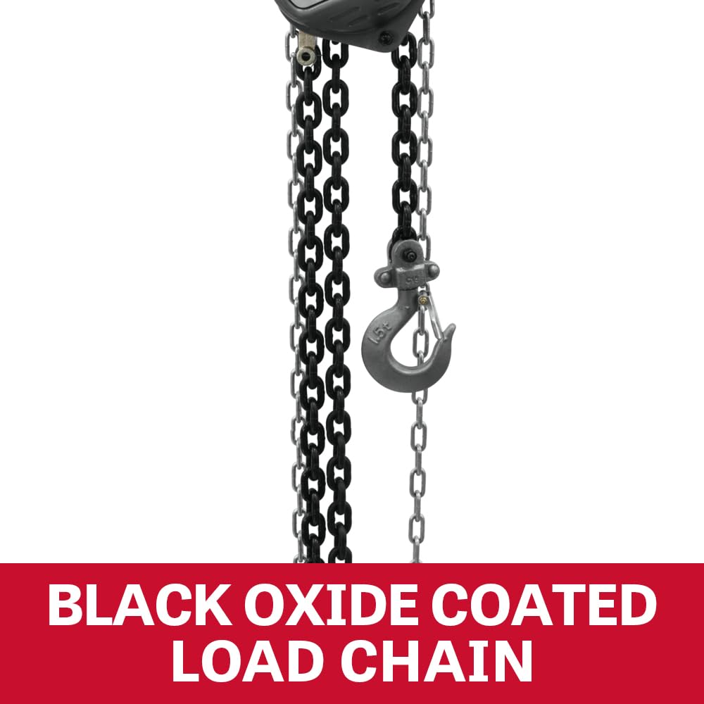 JET 1/2-Ton Hand Chain Hoist, 15' Lift (Model S90-050-15)