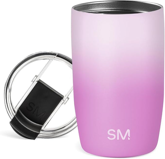 Simple Modern Voyager Tumbler with Flip Lid | Travel Coffee Mug | Insulated Stainless Steel Cold Brew Iced or Hot Coffee Cup | Gifts for Women Men Her Him | 12oz, Violet Dreams
