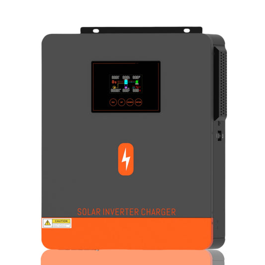 6200W Hybrid Solar Inverter, 48V to 220/240VAC, Off-Grid Solar Inverter w/ 120A MPPT Solar Charge Controller, Max PV Input Power 6500W, Max PV Array Voc 500Vdc, Work 48V Lead Acid & Lithium Battery