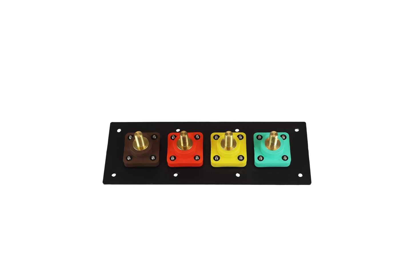 Power Assemblies 4 Position CAM Lock Panel, 400 Amp, 3 Phase 480V, Female, 45°, Threaded Post Connections with NEMA 3R Cap and Lanyard Covers, Series 16 CAM Connectors, Power Distribution Panel