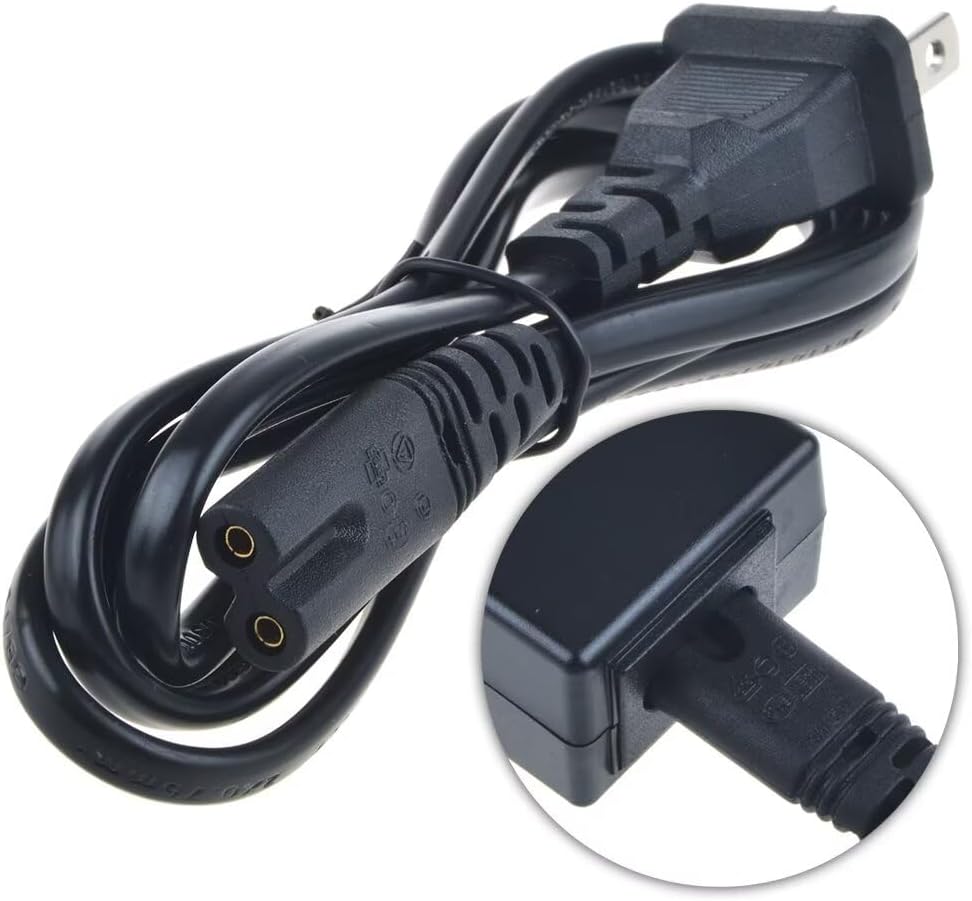 MDCGPower 5ft XPE470 2-Prong AC Power Cord Cable Compatible with Crenova Mini Projector Wire Lead