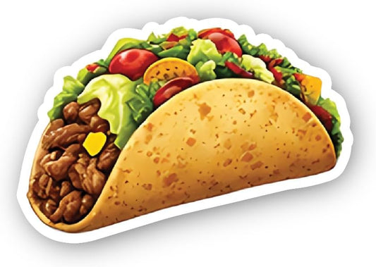 2 3" 5" (Pieces) and Savory Beef Taco, Waterproof Vinyl Decals for Many Purpose Like Cars, Trucks, Laptops, Phones