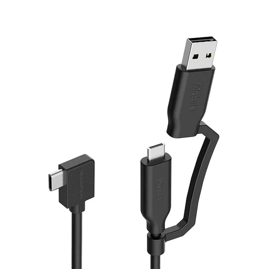 2-in-1 3A/5.0 (3ft, MP Mobile Pixels Cable, Laptop Monitor Cable, Right Angle USB A/C Cables, Gbps Durable, Flexible