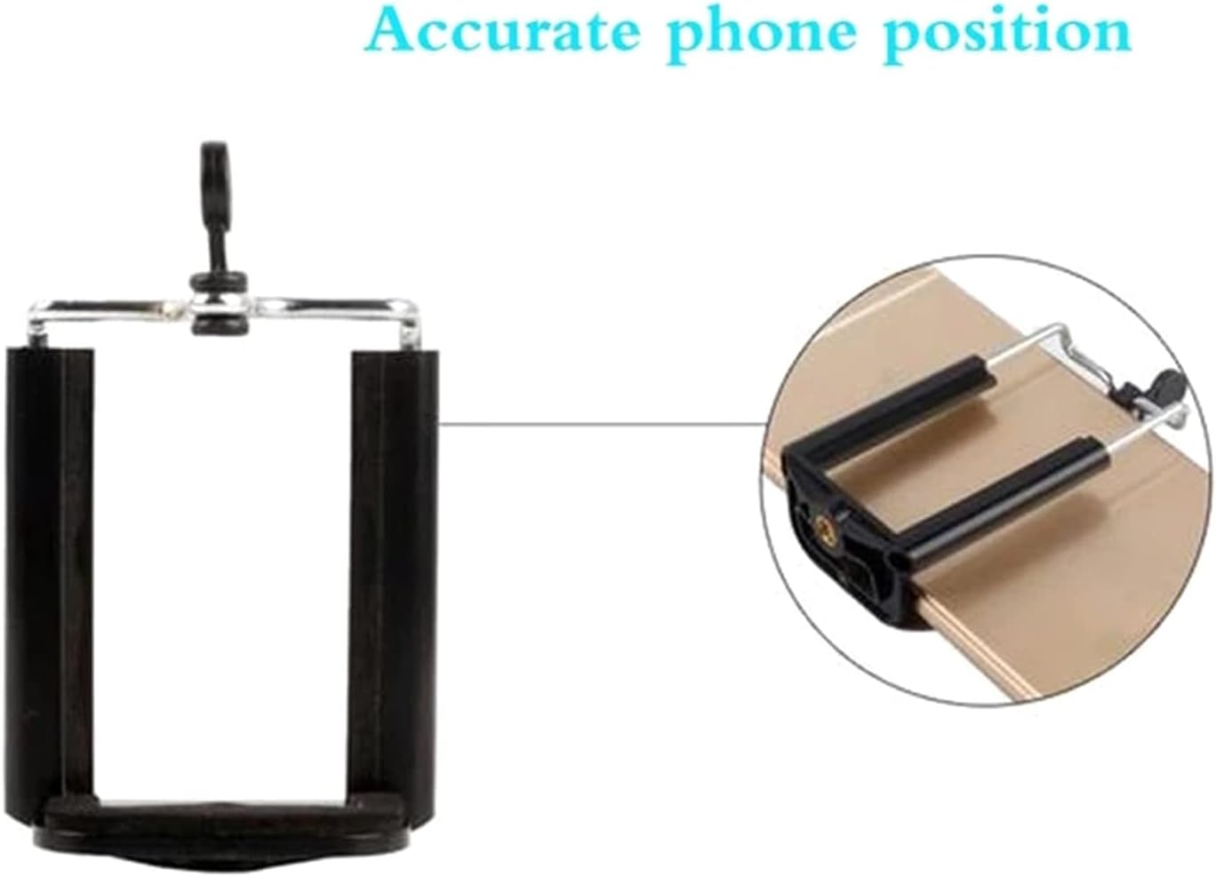 Tmboryuu Black Smartphone Tripod Mount Fits Tripod, Monopod, Selfie Stick Adjustable Clamp Holder Smartphone Clip Phone