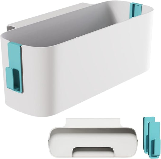 Bedside Organizer Caddy Hanging, Plastic, Green, 11 Lbs / 5 Kg Capacity, Elegant Style, Space-Saving, Rectangular, Hanging Mount