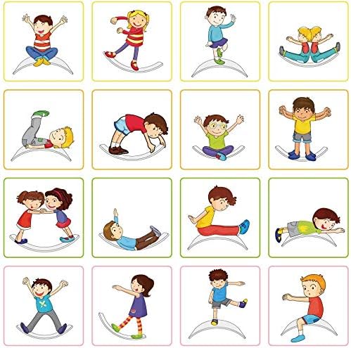 WOOD CITY Wobble Board, Wooden Balance Board Kids for Toddlers & Adults, Curvy Rocker Board for Yoga and Exercise Indoor & Outdoor, Open Ended Learning Toy Gift