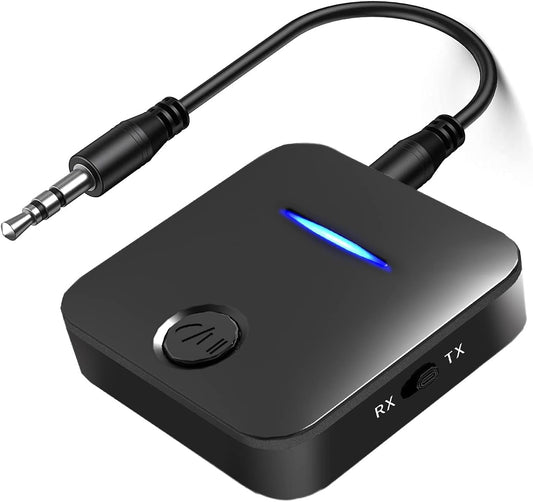 BCletty 5.4 2-in-1 Bluetooth Transmitter and Receiver, Wireless Audio Adapter with Built-in Microphone for Car, TV