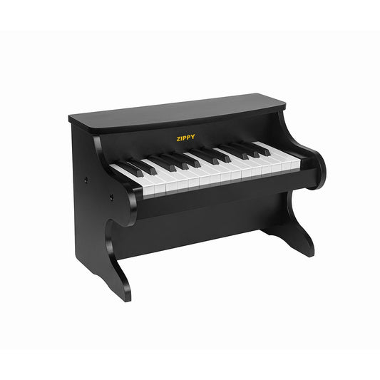 ZIPPY Kids Piano Keyboard, 25 Keys Digital Piano for Kids, Mini Music Educational Instrument Toy, Wood Toy for Toddlers Girls Boys (Black)