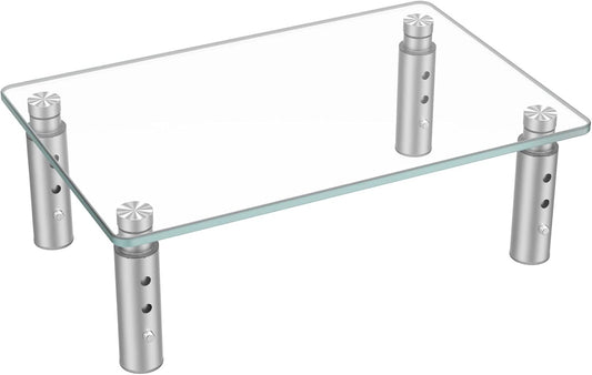 3 Hemudu Monitor Stand Riser, Height Adjustable Laptop Stand Riser, Monitor Stand Riser for PC, Computer, Laptop Clear