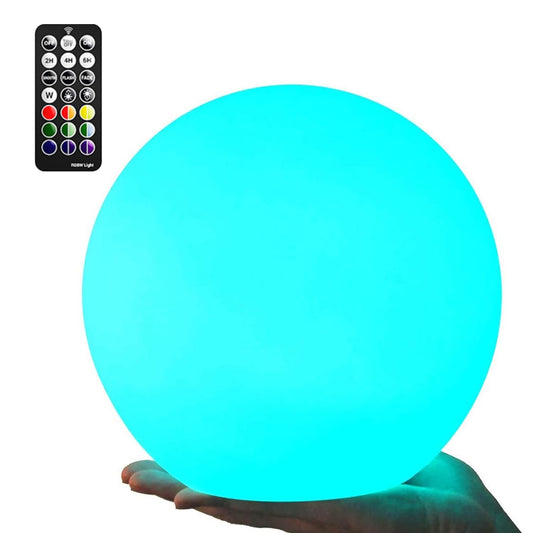 LOFTEK 8-inch LED Night Light Ball: 16 RGB Colors and Dimmable Globe Light with Remote, Upgraded Folding Handle, Seamless Matte Housing, Rechargeable IP65 Floating Pool Light, for Nursery or Decor