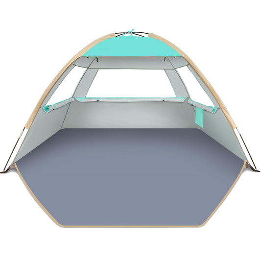 Gorich Beach Tent Sun Shelter for 3/4/6/8/10 Person with UPF 50＋ UV Protection, Lightweight & Easy Setup Beach Shade Canopy, Portable Beach Shade Tent Beach Cabana