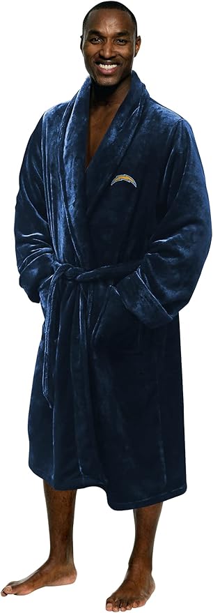 NFL Adult Unisex Silk Touch Bathrobe, Officially Licensed Loungewear, Soft Plush Polyester