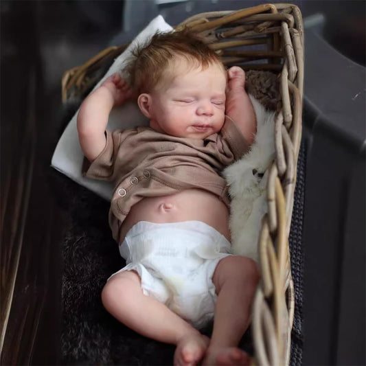 TFJS Lifelike Reborn Baby Dolls Silicone Full Body 18 Inch Washable Soft Silicone Sleeping Baby Dolls Boy Realistic Real Life Baby Doll Newborn Reborn Doll Toys Accessories for Kids 3+ Girls Gift