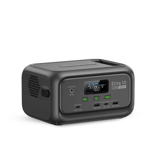 BLUETTI Elite 10 Mini Portable Power Station, 128Wh LiFePO4 Battery with 200W AC Outlet, Flight-Approved Power Bank for Travel, Fast Recharge Solar Generator for Camping & Outage Emergency Backup