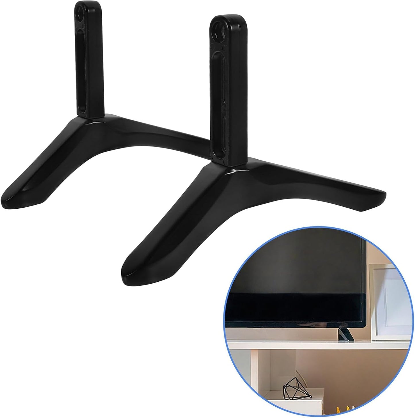 LALADEFIEE Tv Stand Replacement Base with Screws No-Drill Tabletop Tv Support Bracket Suitable for Living Room Media