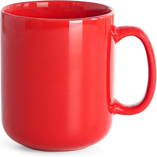 harebe 20 OZ Large Coffee Mug, Smooth Ceramic Tea Cup for Office and Home, Big Capacity with Handle, Red