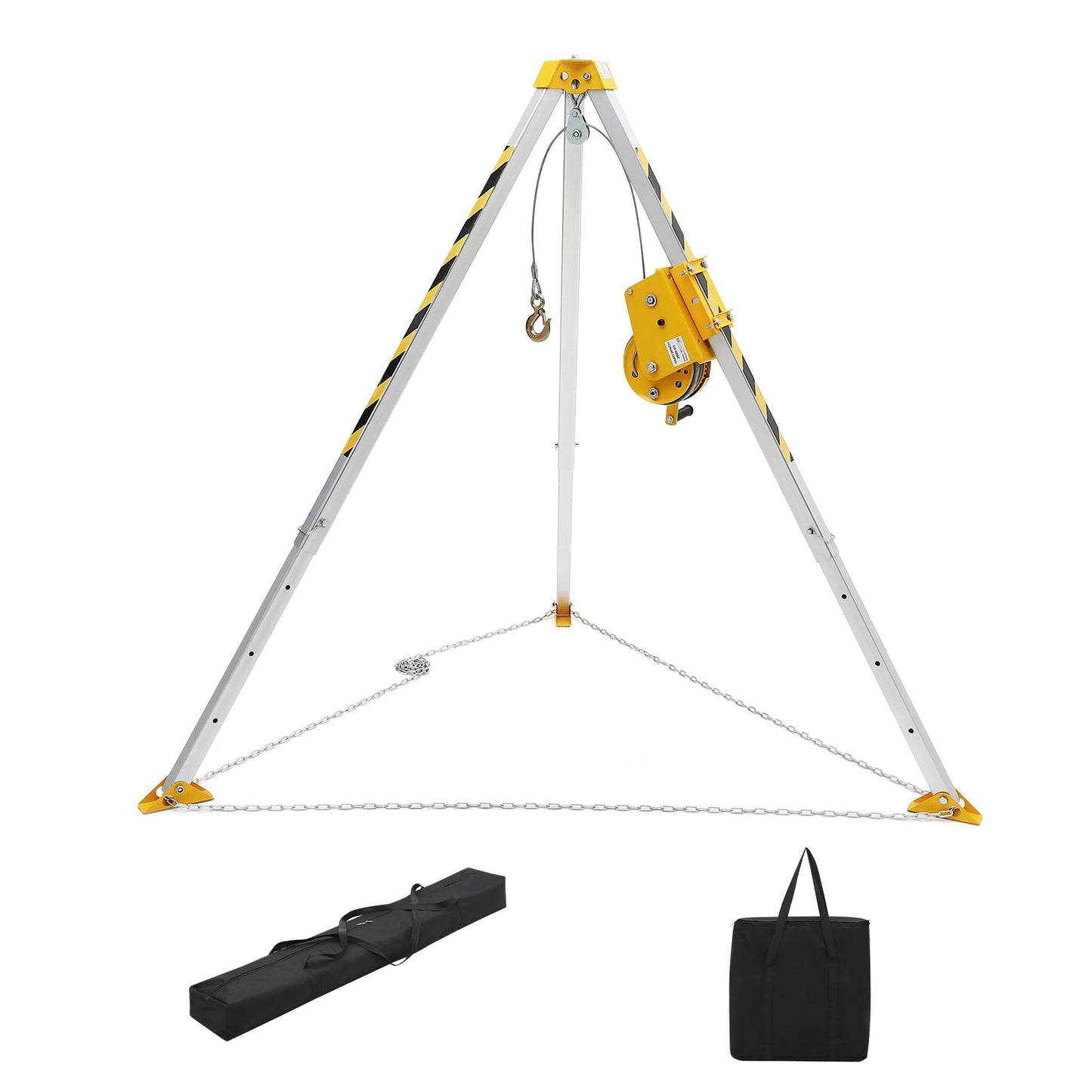 EliteEdge Confined Space Rescue Tripod Kit with 1200 lbs Winch, 6.5 ft Legs, 98 ft Cable and Storage Bag, Steel Construction Rescue Tripod for Traditional Confined Spaces Safety