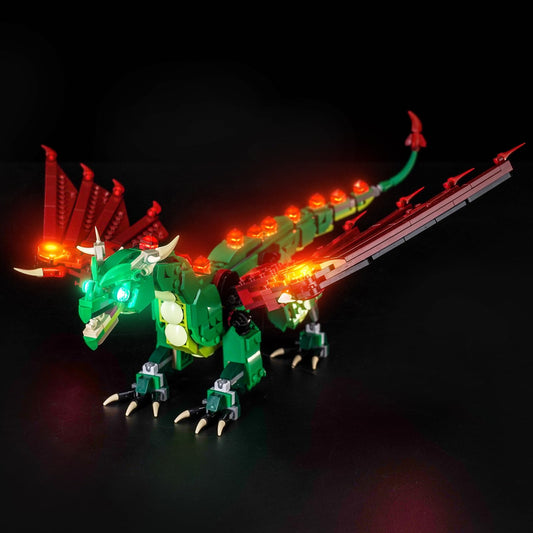 LocoLee Light kit Compatible with Lego Medieval Dragon - No Model Only Light, LED Lighting Accessories Compatible with Lego Medieval Flying Dragon 31161