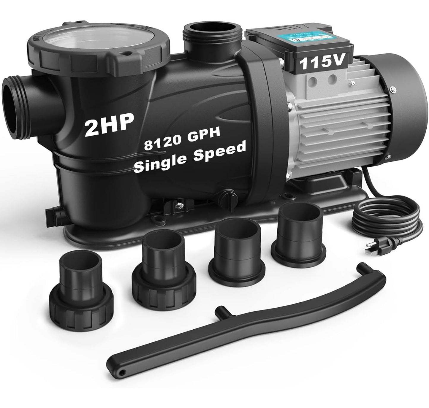 VIDAPOOL In/Above Ground Pool Pump Self Primming High Flow,Dove Gray