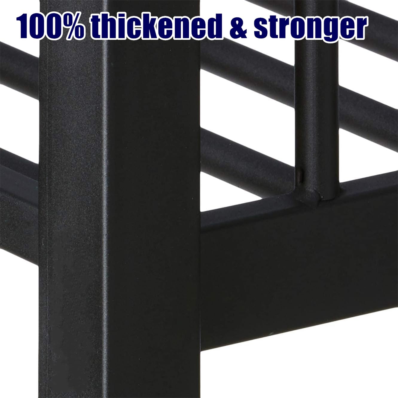 LEEKAF Stronger & Higher Quality Heavy Duty Steel Twin XL Over Queen Bunk Bed, Safer More Stable Thickened Metal Bunk Queen Bed with Enhanced Legs & Slats (Faster Assembly)
