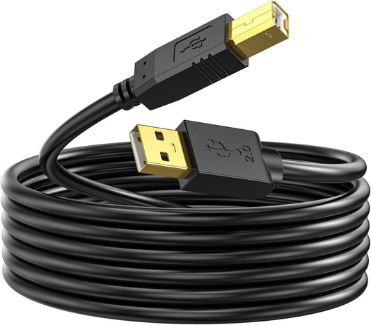 20 Printer Cable FT - USB A to USB B Printer Cable Compatible with HP, Canon, Brother, Samsung, Dell, Epson and More