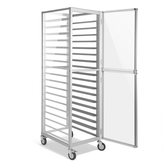 18 Pan 4in Spacing Aluminium Storage Cooling Sheet Pan Rack NSF Listed Commercial Bun Pan Bakery Rack 18.5x24.6x70in with Heavy Duty Plate Caster For Kitchen Home Bread Baking Equipment