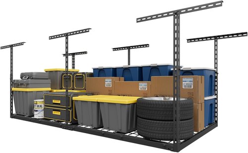 Jusgym Overhead Garage Storage Rack - Heavy Duty Metal | Height Adjustable 26"-40" | 450LBS Capacity
