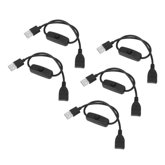 5 2 30cm/11.8in BORDSTRACT Pcs Male to Female USB Extension Cable, Pin High Speed USB Extension Cable with ON Off