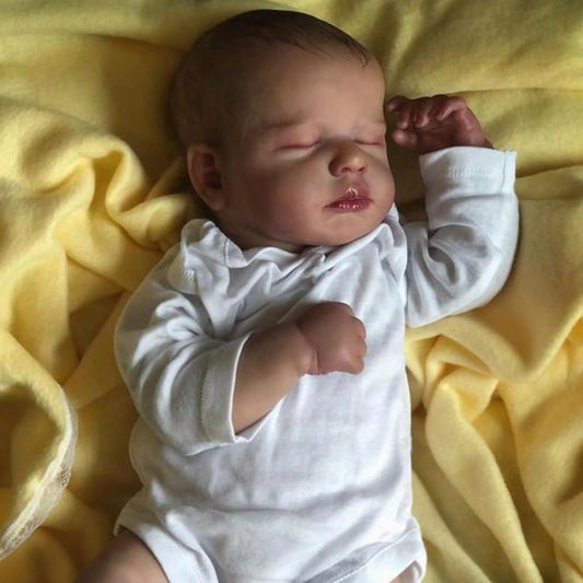 GUESSBELLY 50cm 20inch Reborn Sleeping Baby Doll 3D-Paint Skin with Vein Realistic Handmade Cloth Body Newborn Boy and Girl Gift Toy