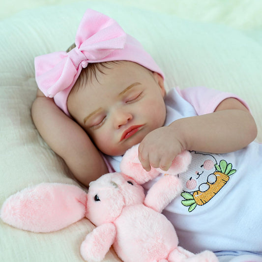 KSBD Realistic Reborn Baby Girl- 20 inch Full Vinyl Lifelike Newborn Baby Dolls, Realistic Real Life Baby Dolls Gift Set for Kids Age 3 +