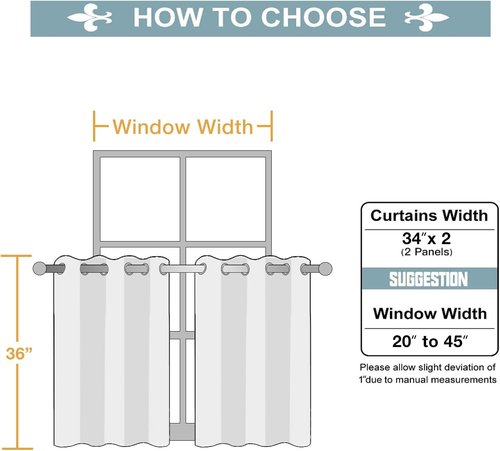 ChrisDowa Small Window Curtains - Grommet Thermal Insulated Room Darkening Panels (Forest Green, 34 x 36 Inch)