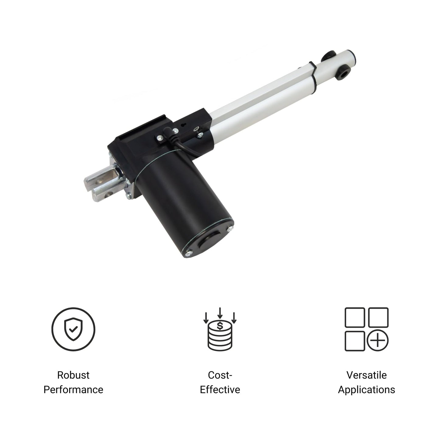 Progressive Automations 12V Linear Electric Actuator - 6 inches Stroke, 200 lbs Force with Low-Current Rating DC Motor and Durable Stroke for Automotive, Medical, Robotics Usage, PA-03-6-200
