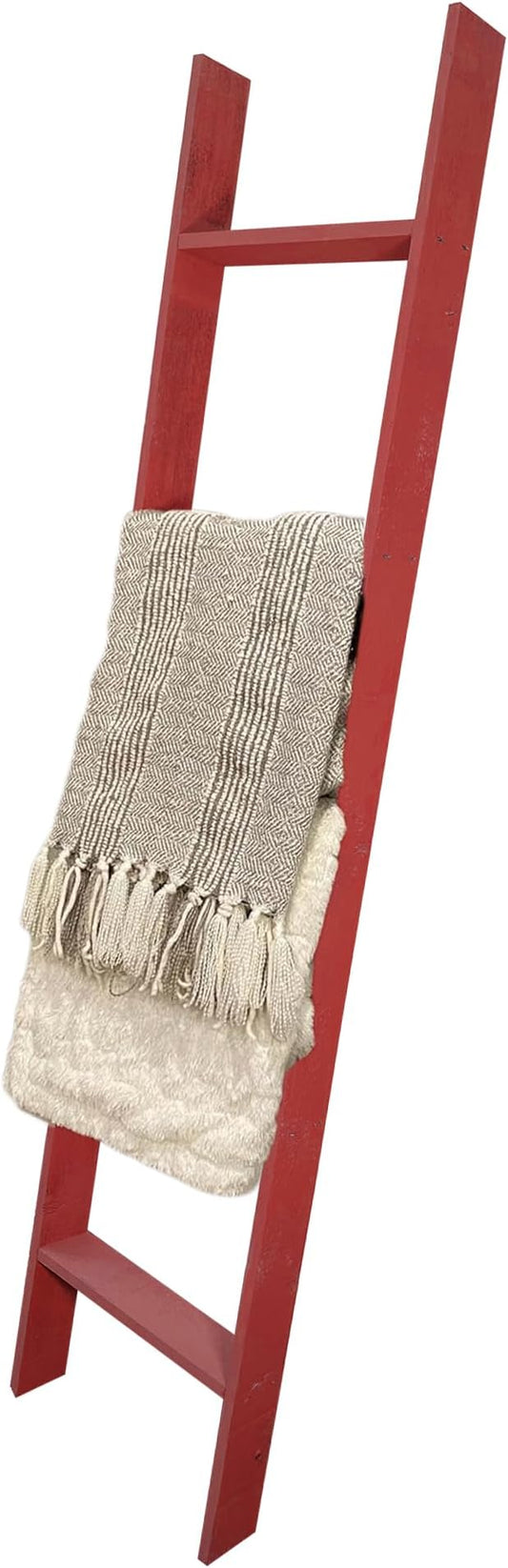 BARNWOODUSA Throw Blanket Ladder – Fully Assembled Reclaimed Wood – Rustic Decorative Ladder for Towels, Quilts, & More – Perfect Farmhouse Decor for Bathroom, Porch, or Living Room,5ft.