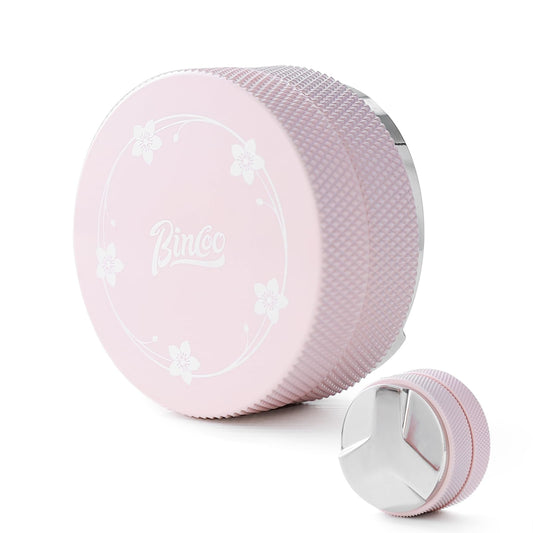 Pink 58mm Coffee Distributor & Tamper, Espresso Hand Tamper Tool Fits 58mm Portafilters, Adjustable Depth Coffee Tamper and Leveler