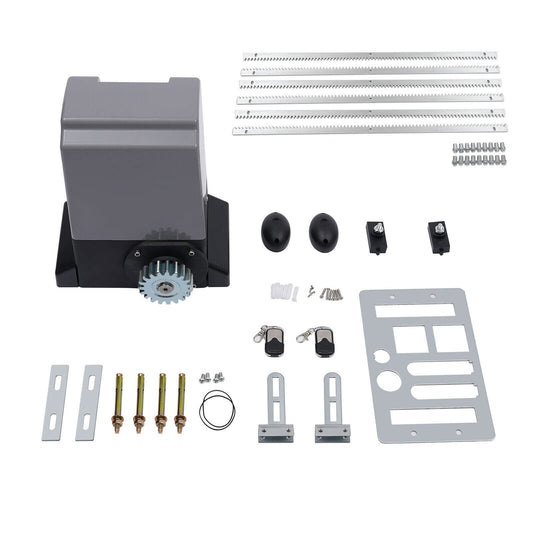 2700LBS Automatic Sliding Gate Opener kit, with 2 Remote Controls, 550W Electric Rolling Driveway Slide Gate Operator Hardware Security System Kit, Electric Rolling Driveway Slide Gate Motor (2700LBS)