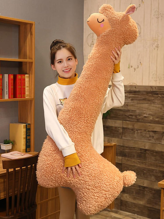 Sejiarep Alpaca Llama Plush Pillow - 51" Giant Alpaca Plush Long Body Pillow - Wife Girl Girlfriend Birthday Valentine's Children's Women's Day Gift, Brown