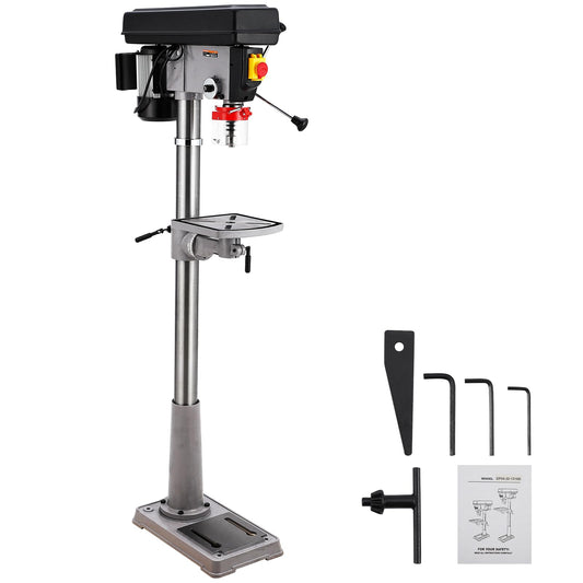 13 in Floor Drill Press, ExploreHorizon 7.5 Amp 120V Pure Copper Motor, 288-3084 RPM Variable Speed Cast Iron Bench Drill Press, 0-45° Tilting Worktable, Tabletop Drilling Machine for Wood Metal