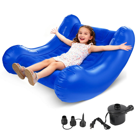 Sensory Rocker Chair for Kids, 42” x 42” x 38” Inflatable Pod Rocking Chair, Air Cloud Rocker, Autistic ADHD Sensory Chairs for Child, Indoor/Outdoor Toddler Rocking Chair