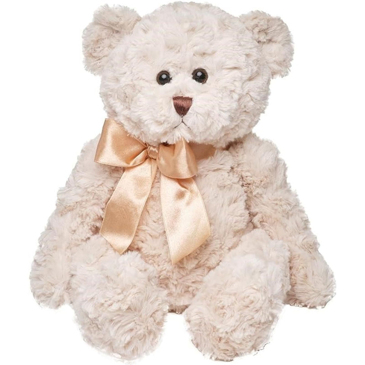 Bearington Huggles Creamy White Teddy Bear Stuffed Animal Toy - 16" Soft-Fur Teddy Bear Plushies with Satin Bow - Cuddly Stuffed Bears Plush Gift for Birthday, Anniversary, Holiday, or Graduation