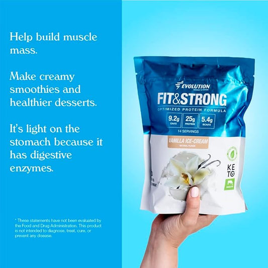 Evolution Advance Nutrition Fit & Strong - Pure Whey Protein Powder with BCAA, 100% Grass-Fed, Quick Absorbing and Fast Digesting for Optimal Muscle Recovery, Natural Flavor ??2 Pounds (Vanilla)