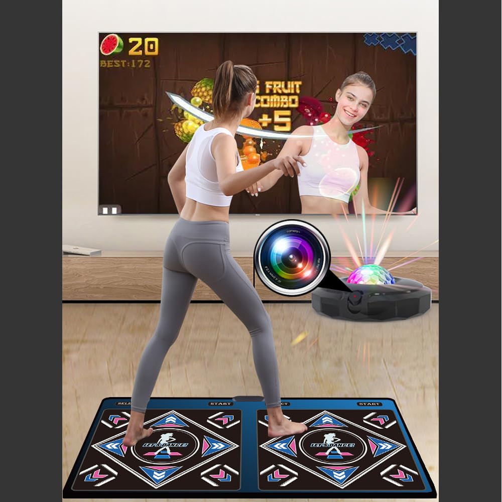 WuZhuangYuan HDMI Musical Electronic Dance mat with a Camera, a 64G Large Memory Card, Including 1000 Games,650 Songs,81 Music Videos,for Single/Double Users, a Luxurious Gift for Boys and Girls