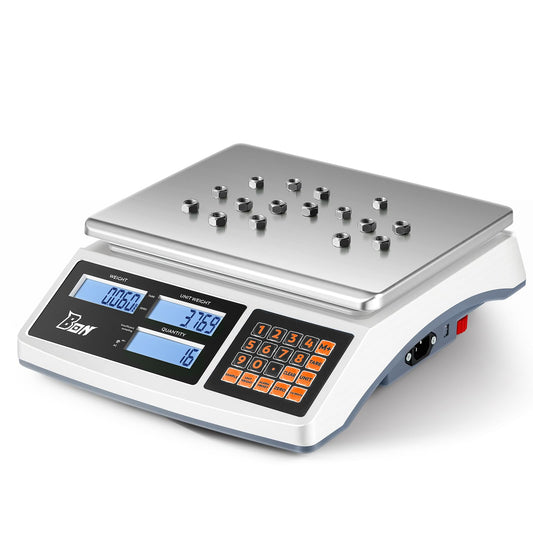 Bonvoisin Counting Scale 30kg/66lb x 0.1g Digital Inventory Industrial Scale with Battery for Small Parts Tickets Pieces