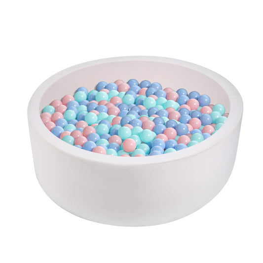 Foam Ball Pit, 35.4"x 11.8" Ball Pits for Toddlers, Soft Round Kiddie Baby Ball Pool for Kids, Ideal Gift for Babies Indoor Outdoor Game, Balls not Included - White