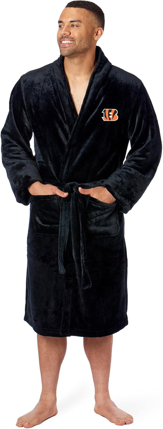 NFL Adult Unisex Silk Touch Bathrobe, Officially Licensed Loungewear, Soft Plush Polyester