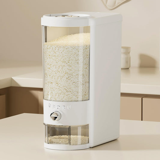 UFORU Rice Dispenser 20 lbs | Large Rice Storage Container for Kitchen&Pantry - Space-saving, Moisture & Pest-proof, BPA-Free - Dry Food Dispenser with One-Touch Dispenser & Measuring Cup for Families