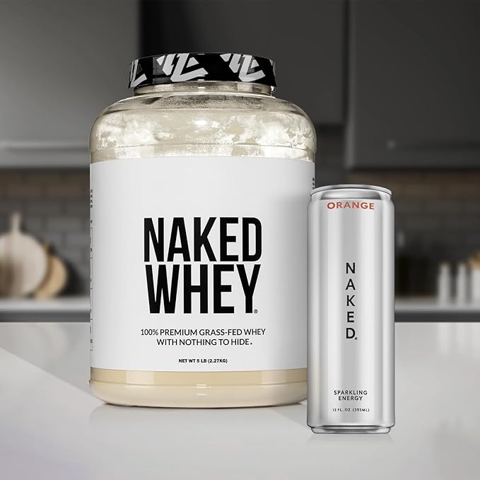 NAKED Whey Vanilla Protein Powder - Only 3 Ingredients - Grass Fed Whey Protein Powder, Vanilla Flavor, and Organic Coconut Sugar, No GMO, No Soy, and Gluten Free - 24 Servings