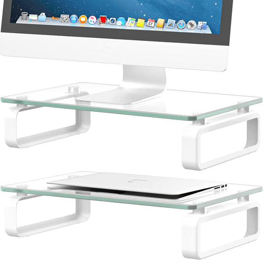 2 Pack Legs,HD02T-201 Hemudu Computer Monitor Stand Riser Multi Media Desktop Stand for Flat Screen LCD LED TV