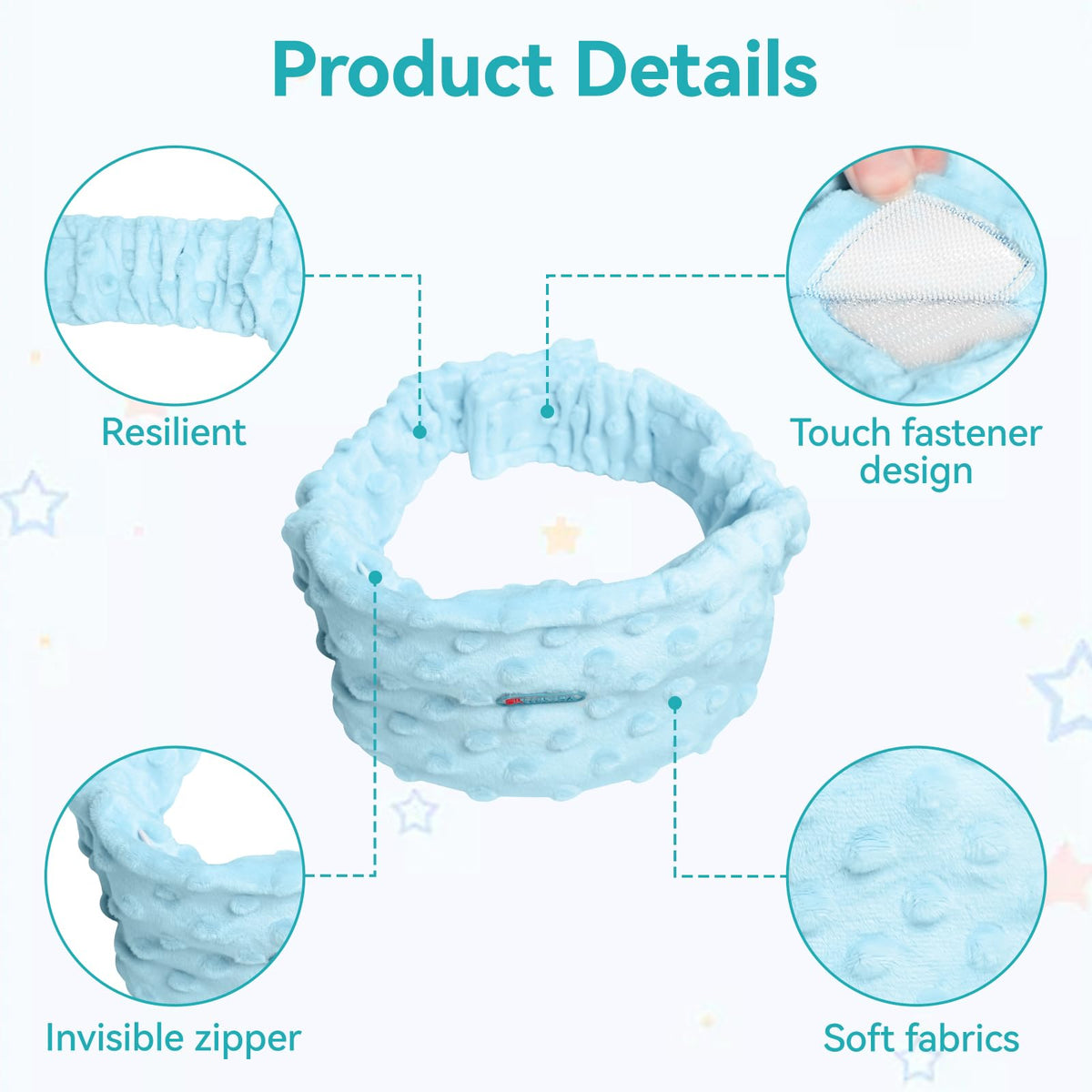 Colic and Gas Relief for Newborns and Infants, Flaxseed Heated Tummy Wrap - Microwaveable Baby Heating Pad with Soothing Warmth, Natural Relief for Gas and Upset Stomach, Bule